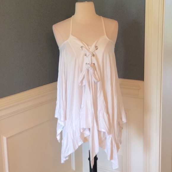 Va Va Joy Han White Top Flowy Tank Womens XS New - Picture 2 of 6